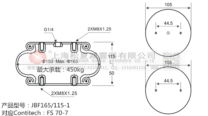 JBF165/115-1橡膠<a href='http://www.sxfyc.cn/' target='_blank'><u>空氣彈簧</u></a>