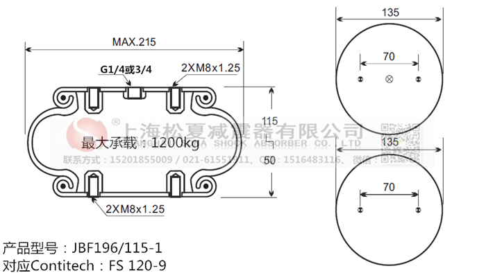 JBF196/115-1橡膠<a href='http://www.sxfyc.cn/' target='_blank'><u>空氣彈簧</u></a>