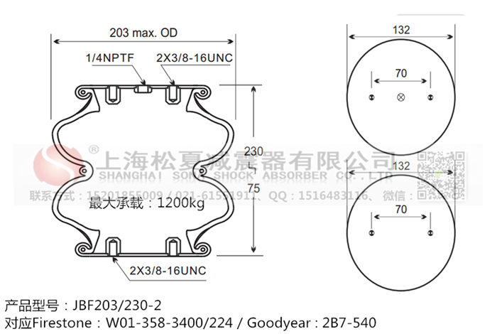 JBF203/230-2橡膠<a href='http://www.sxfyc.cn/' target='_blank'><u>空氣彈簧</u></a>